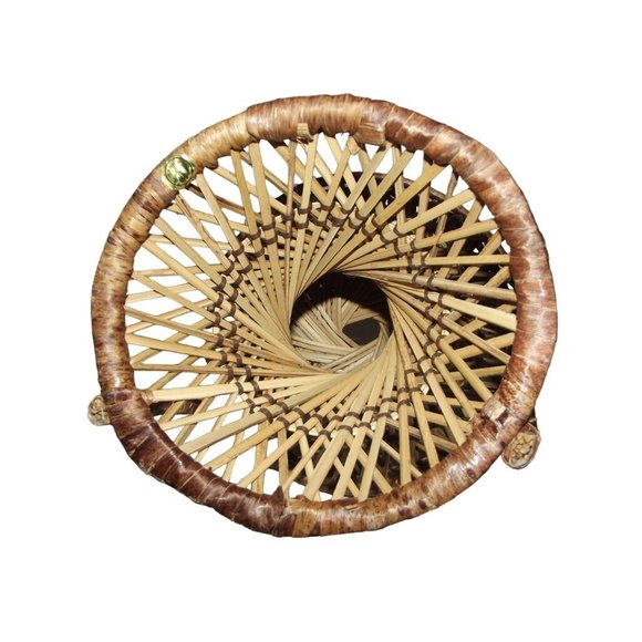 Rattan Wicker Doll Chair Plant Stand 16” High Back Peacock Vintage - Picture 8 of 8